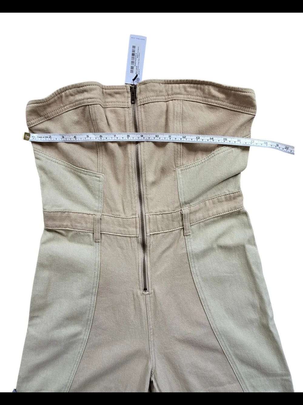 Nasty Gal Colorblock Cargo Jumpsuit NWT Strapless Wide Leg Utility Jumpsuit Size - Picture 6 of 11